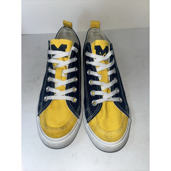 Michigan Skicks Woman’s Navy Yellow Sneaker Size‎ 8 - Picture 1 of 8